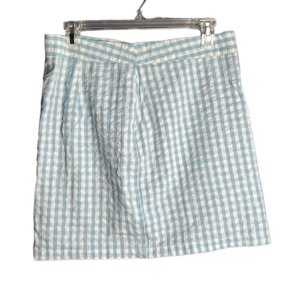 Noisy May Blue White Gingham Mini Skirt Medium